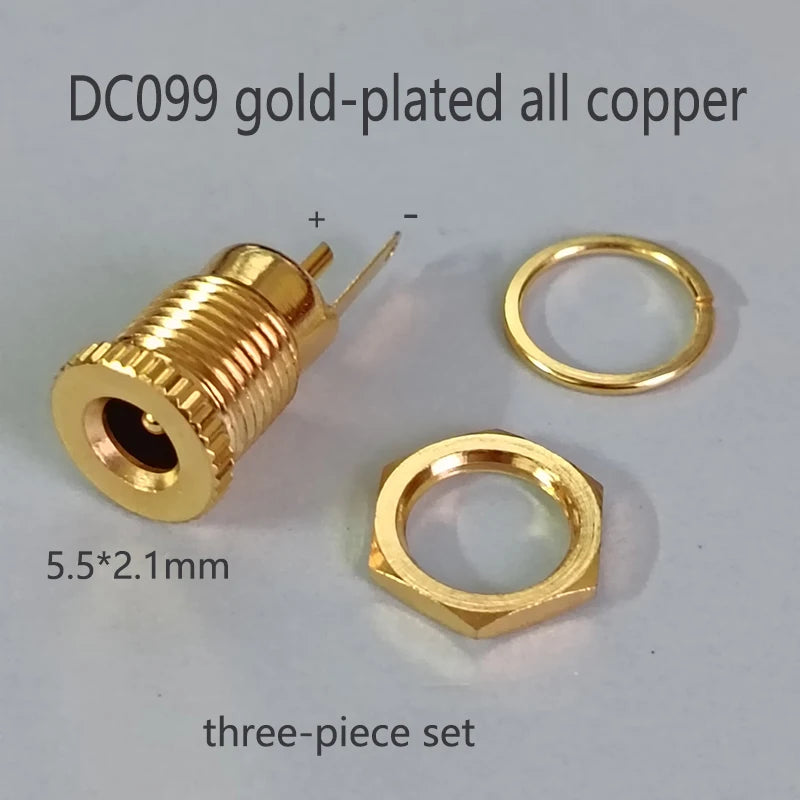 1/2PCS Gold Plated DC Power Socket Kit DC099 5.5 2.1mm 5.5 2.5mm 30V 20A High Current DC Male Female Plug Socket Connector