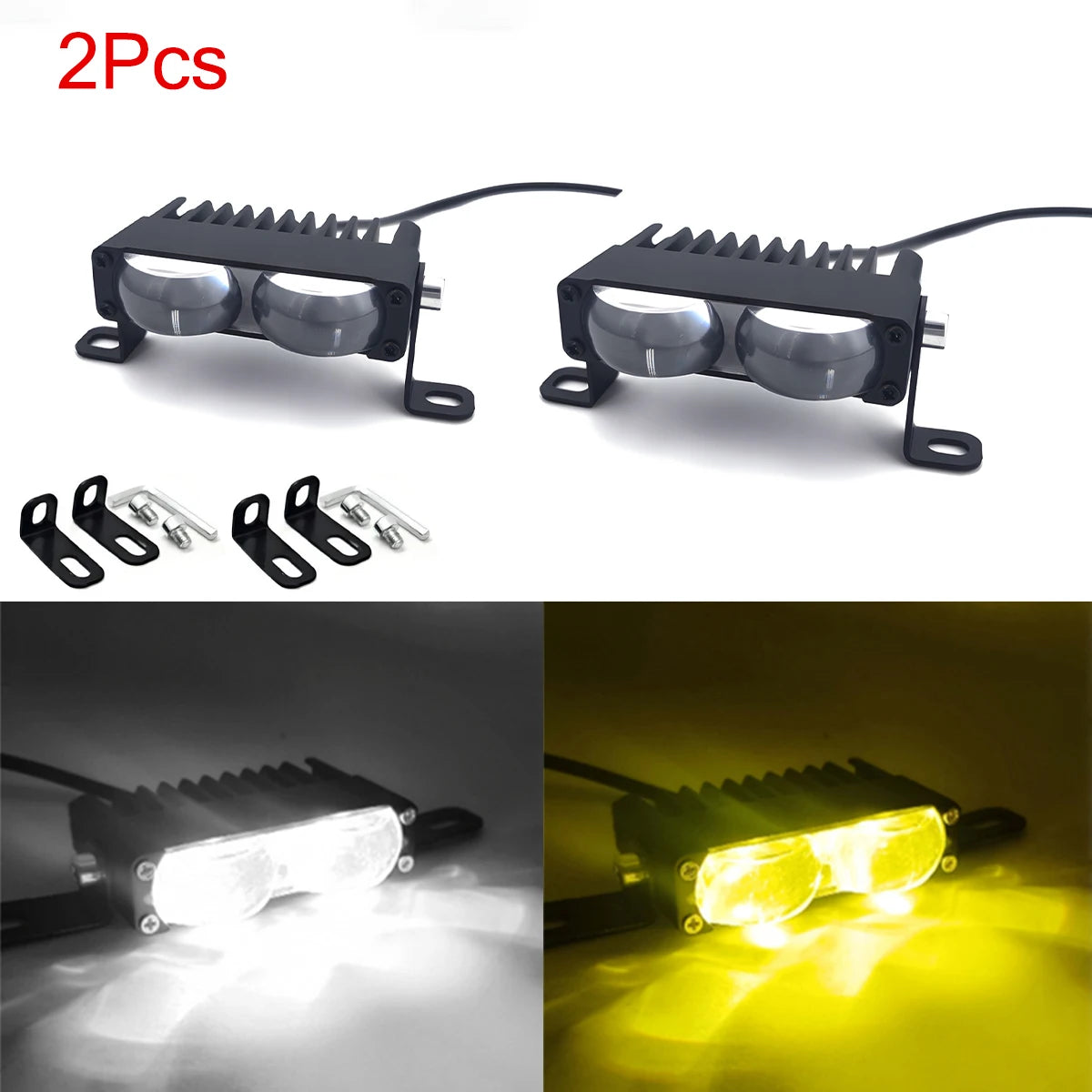 LED Headlight Bumper Projector Lens Fog Lamps Work Light Car Grill Light Mini Driving Light Auxiliary Lights For Car Motorcycle