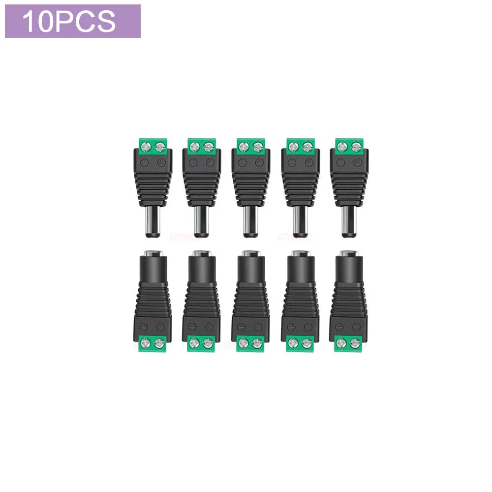 10/20/50PCS 12V DC Connectors Male Female Jack Cable Wire Line Adapter Plug Power Supply 5.5 X 2.1mm for LED Strip Light