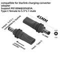 C to DC/D to D Power Adapter for Starlink Mini PD100W USB C Female to DC5521 Male Connector Charge Barrel Jack Power Adapter