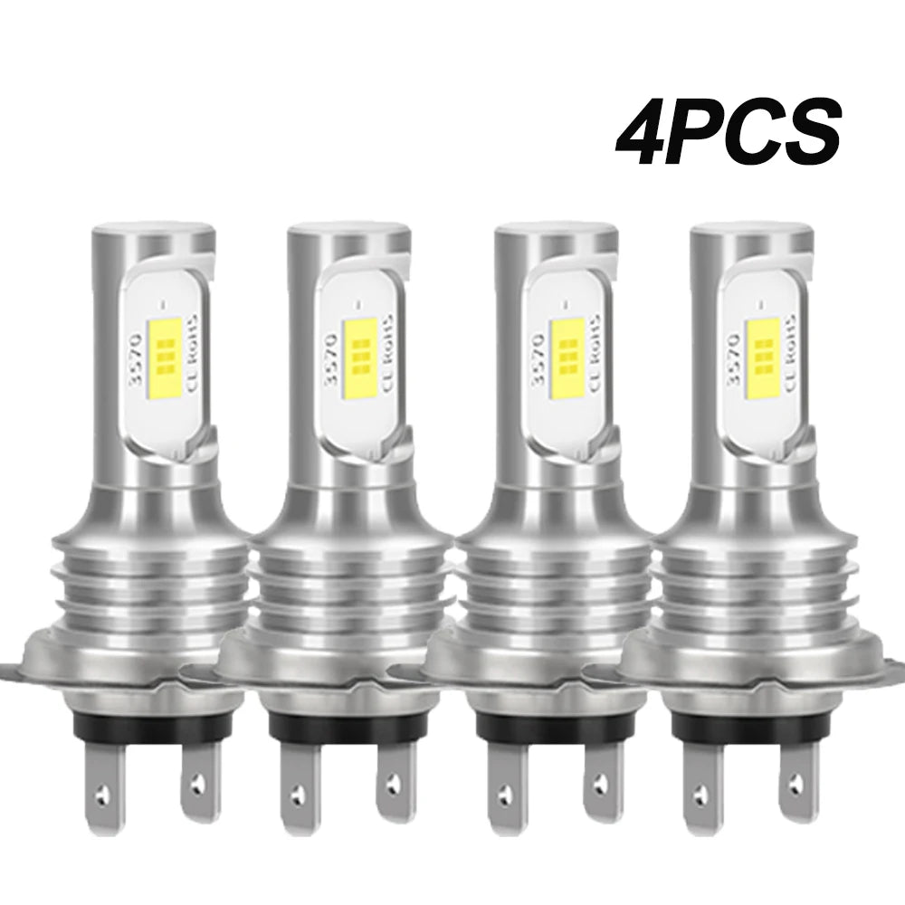 4PCS H7 LED Headlight KIT Combo Bulbs High Low Beam Super Br