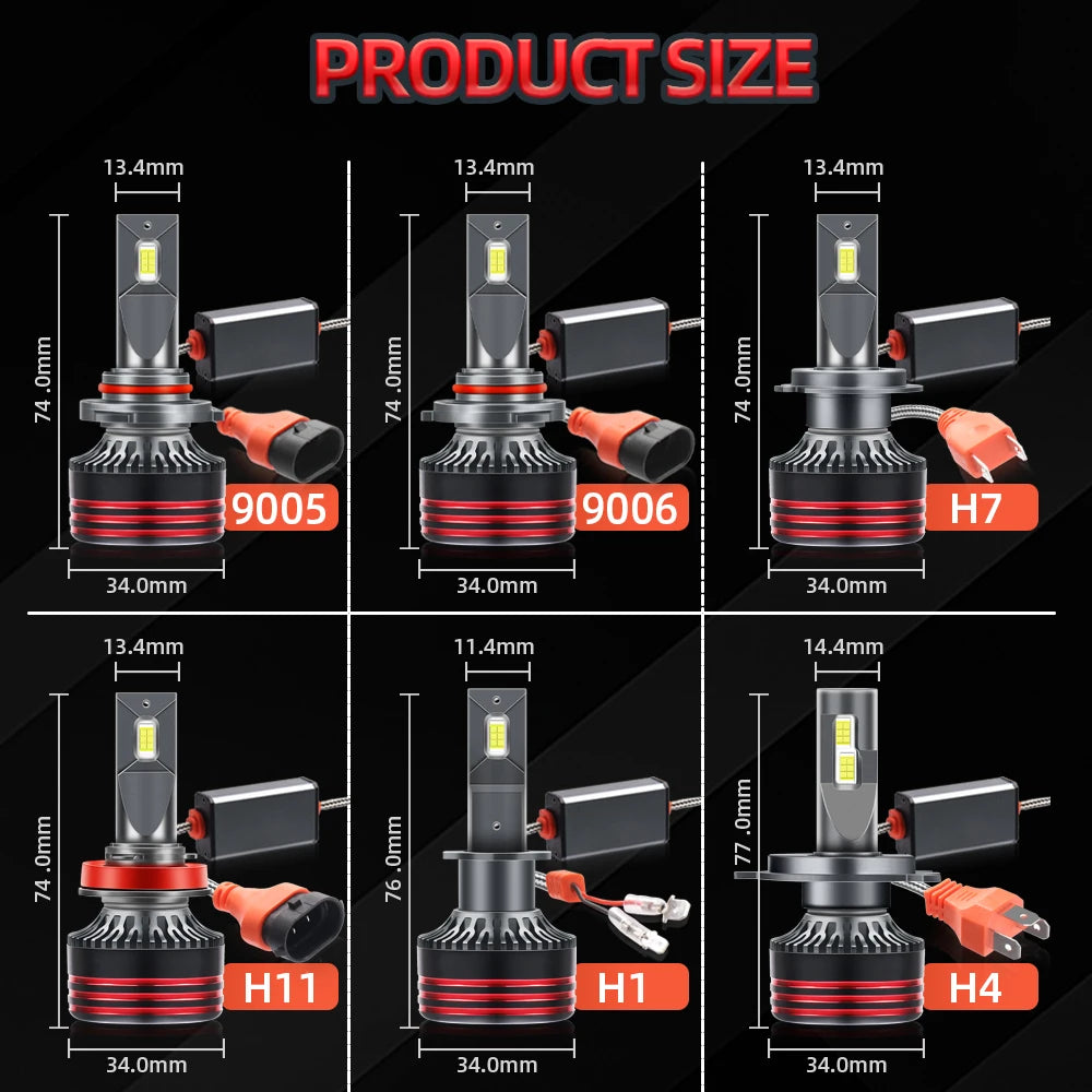 H11 Canbus LED Headlight Bulbs 9005/HB3 9006/HB4 H1 H4 H7 H1