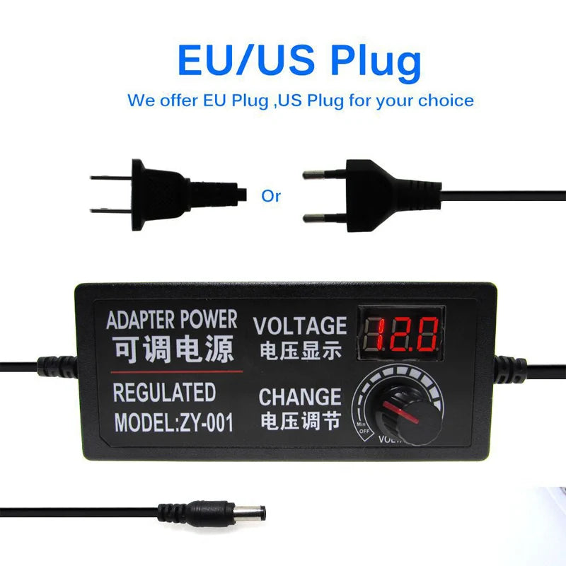 3V 9V 12V 24V 36V Adjustable AC DC Power Supply Adapter 12 V