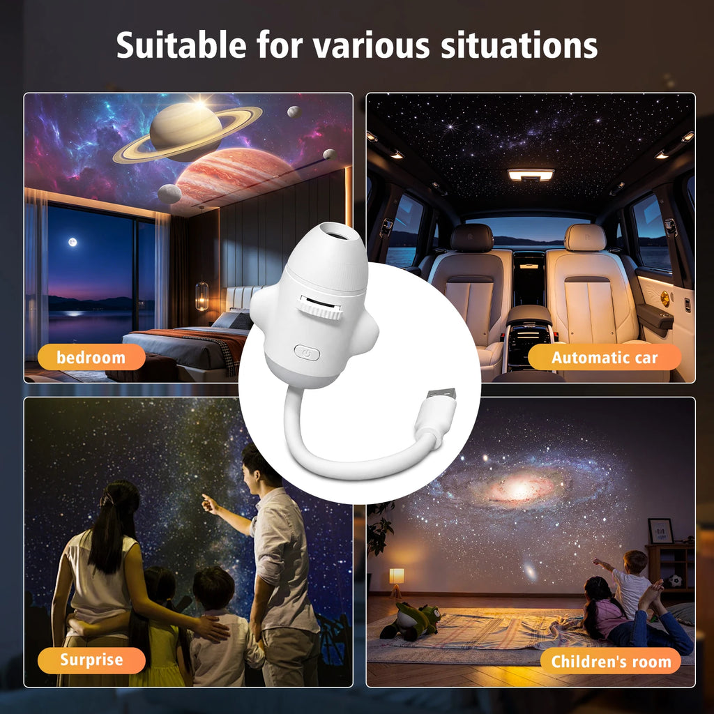 2-in-1 USB Galaxy Projection Light Adjustable Focus Ambient 