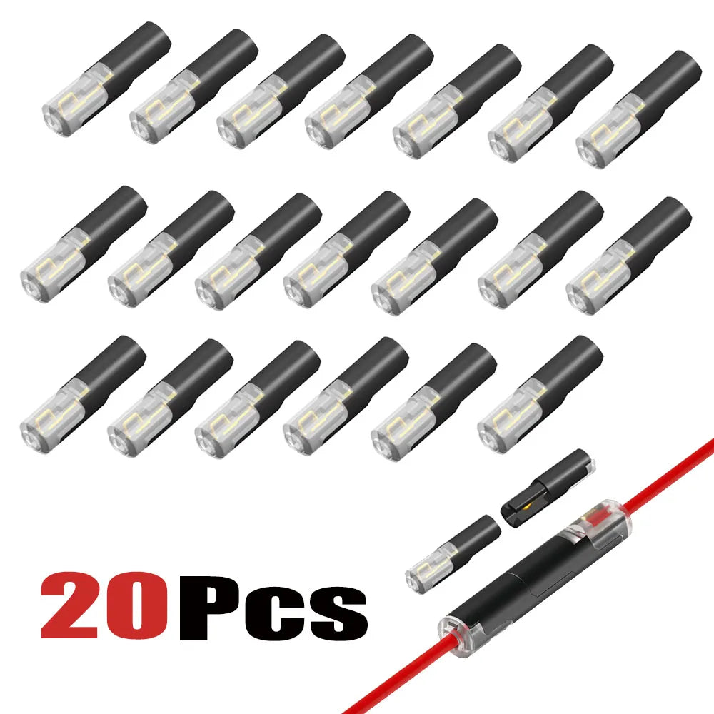 D1 Quick Wire Connector No Strip No Solder Inline Splice Connector Brass Contact Electrical Terminal for 0.3-0.75mm² Soft Wire