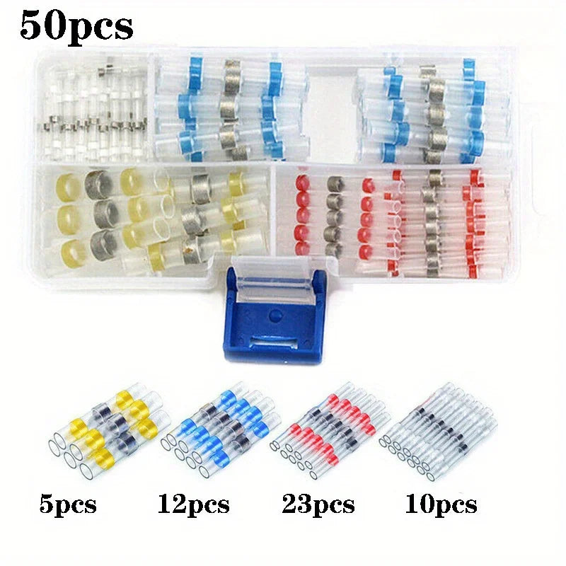 50pcs Heat Sealed Wire Connectors Heat Shrink Tubing Heat Sh