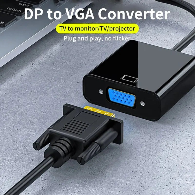 DP TO VGA Cable DisplayPort to VGA Adapter Conversion HD Vid