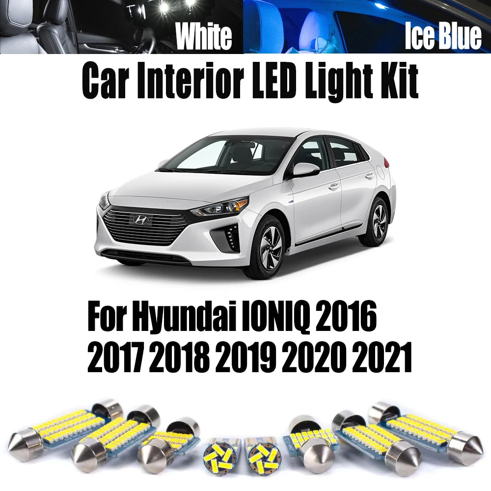 13-Piece LED Interior Light Kit for Hyundai - Canbus Error-Free Interior Bulbs