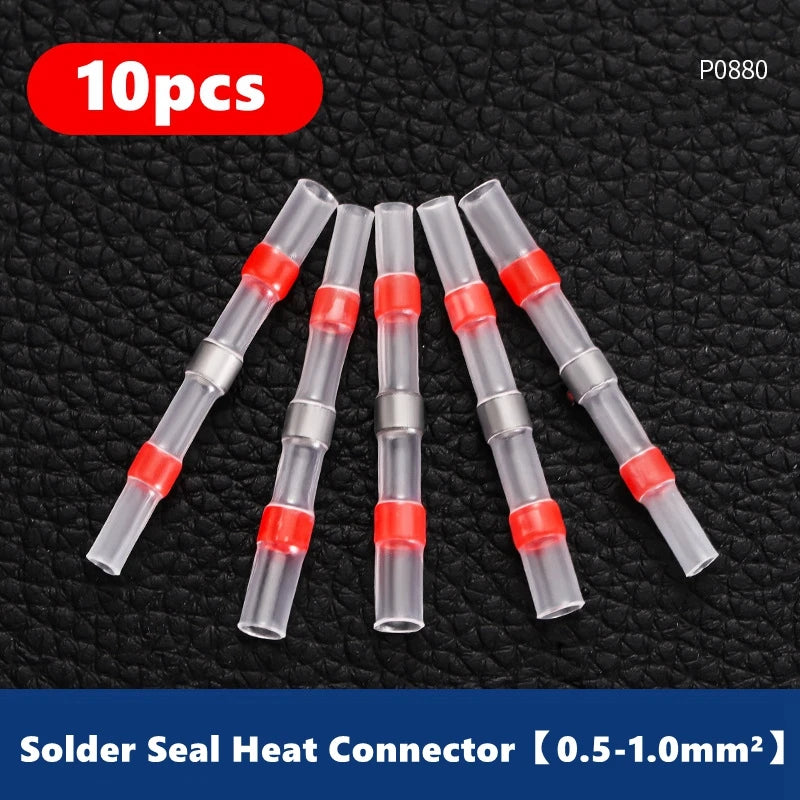 10/50/100 PCS Solder Seal Wire Butt Connectors Welding Ring Heat Shrink Terminal Waterproof Insulated Electrical Wire Terminals