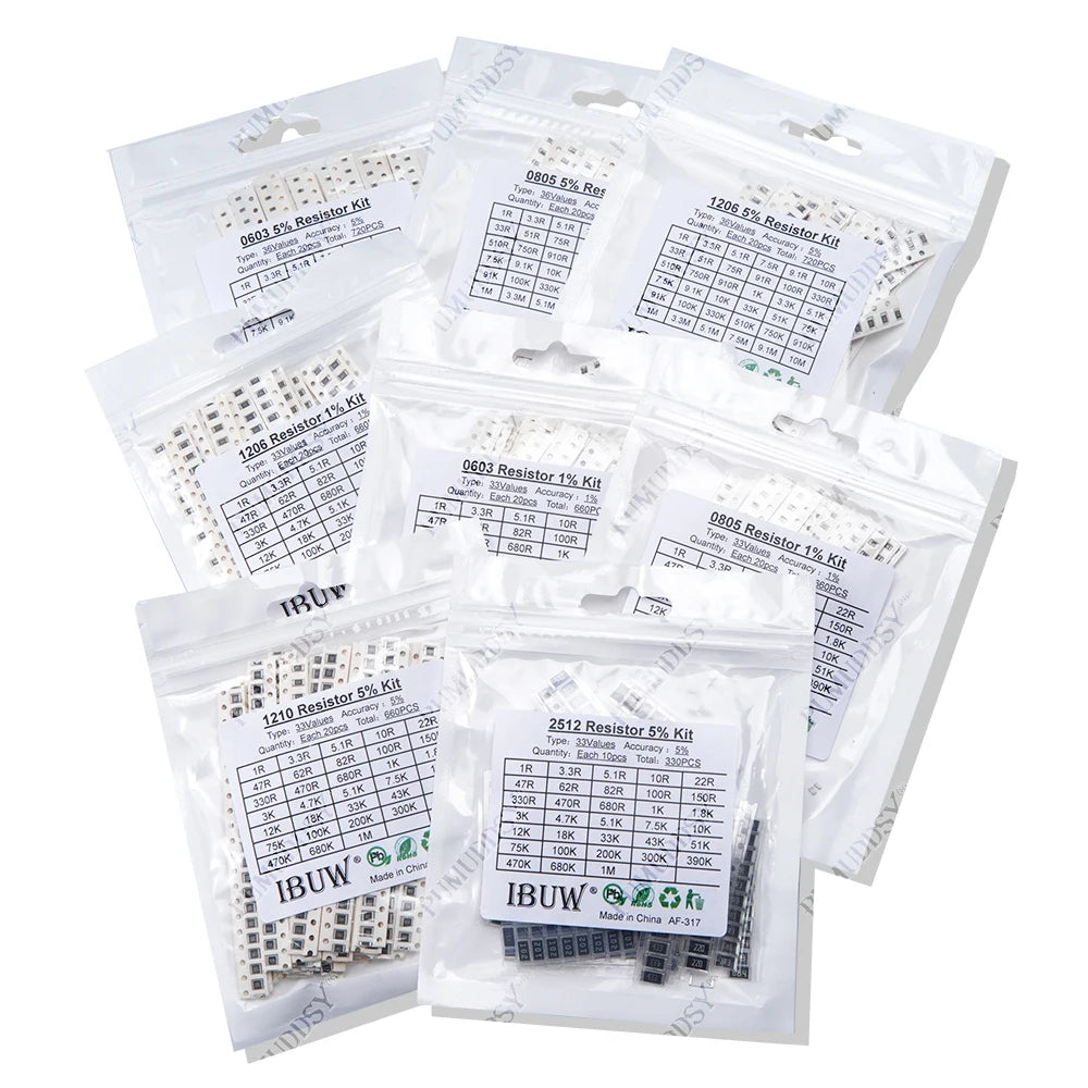 200pcs 660pcs 720pcs 4000pcs 0402 0603 0805 1206 1210 2512 s