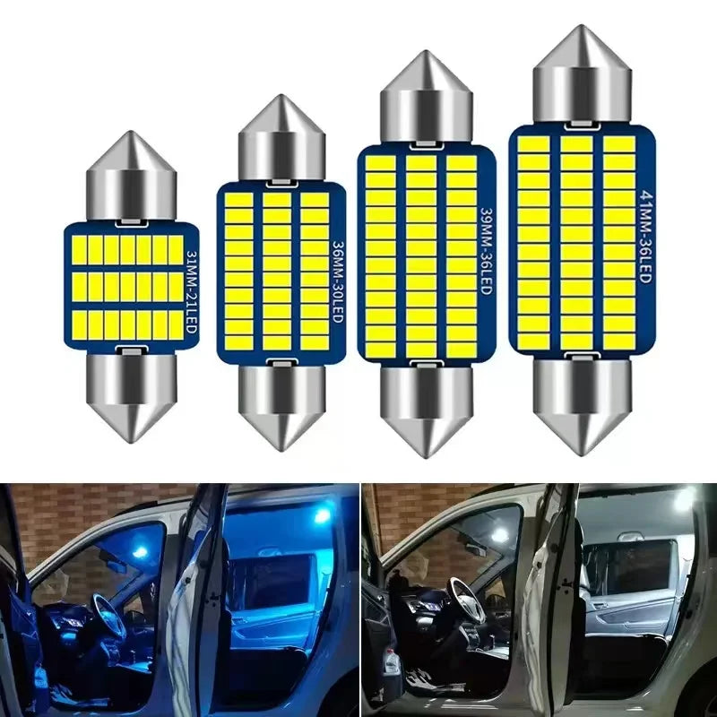 2PCS Car Interior LED Reading Light C5W C10W Festoon Canbus 