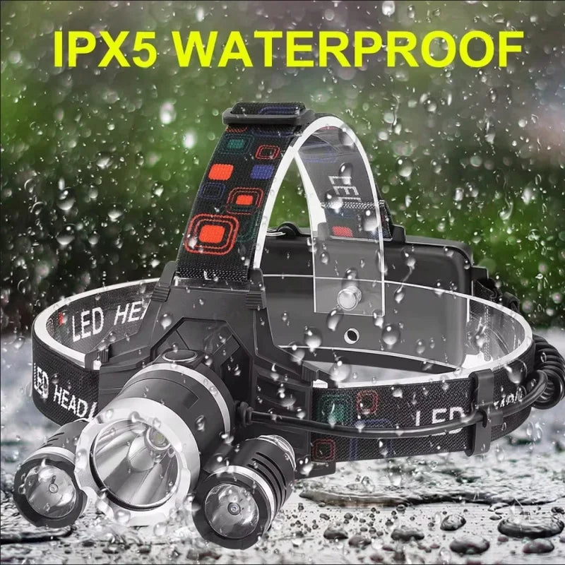 Super Bright Led Headlamp Use 18650 Battery Rechargeable Fis