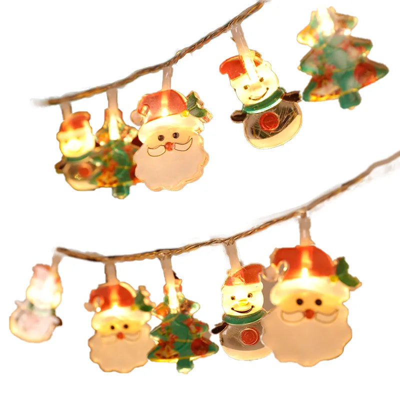 2024 Christmas Lights String Santa Claus Snowman Battery-ope