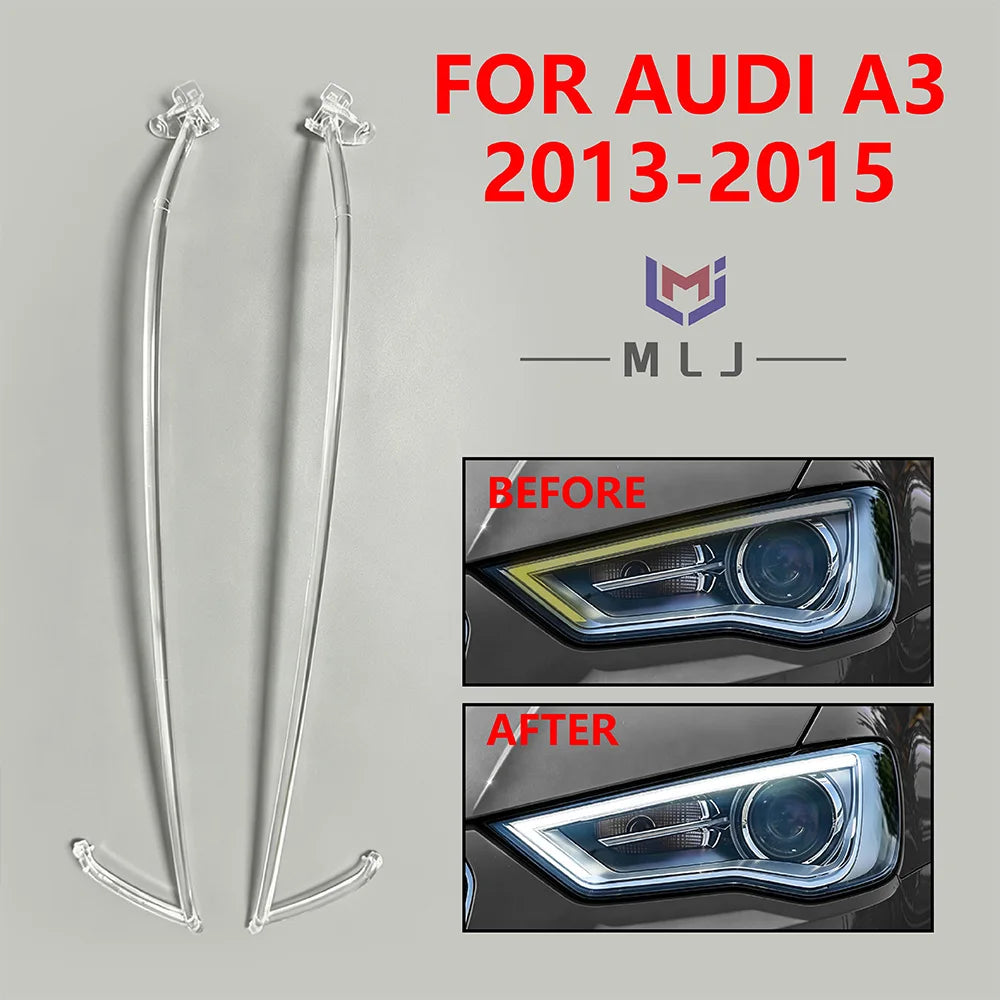 Angel Eyes LED DRL Light Guide Acrylic Tube Strips Daytime Running Light Replacement Headlamp for Audi A3
