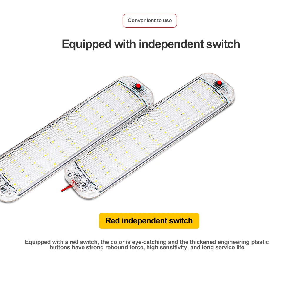 NEW 48/72LED 12V-80V LED Car Vehicle Interior Dome Roof Ceil