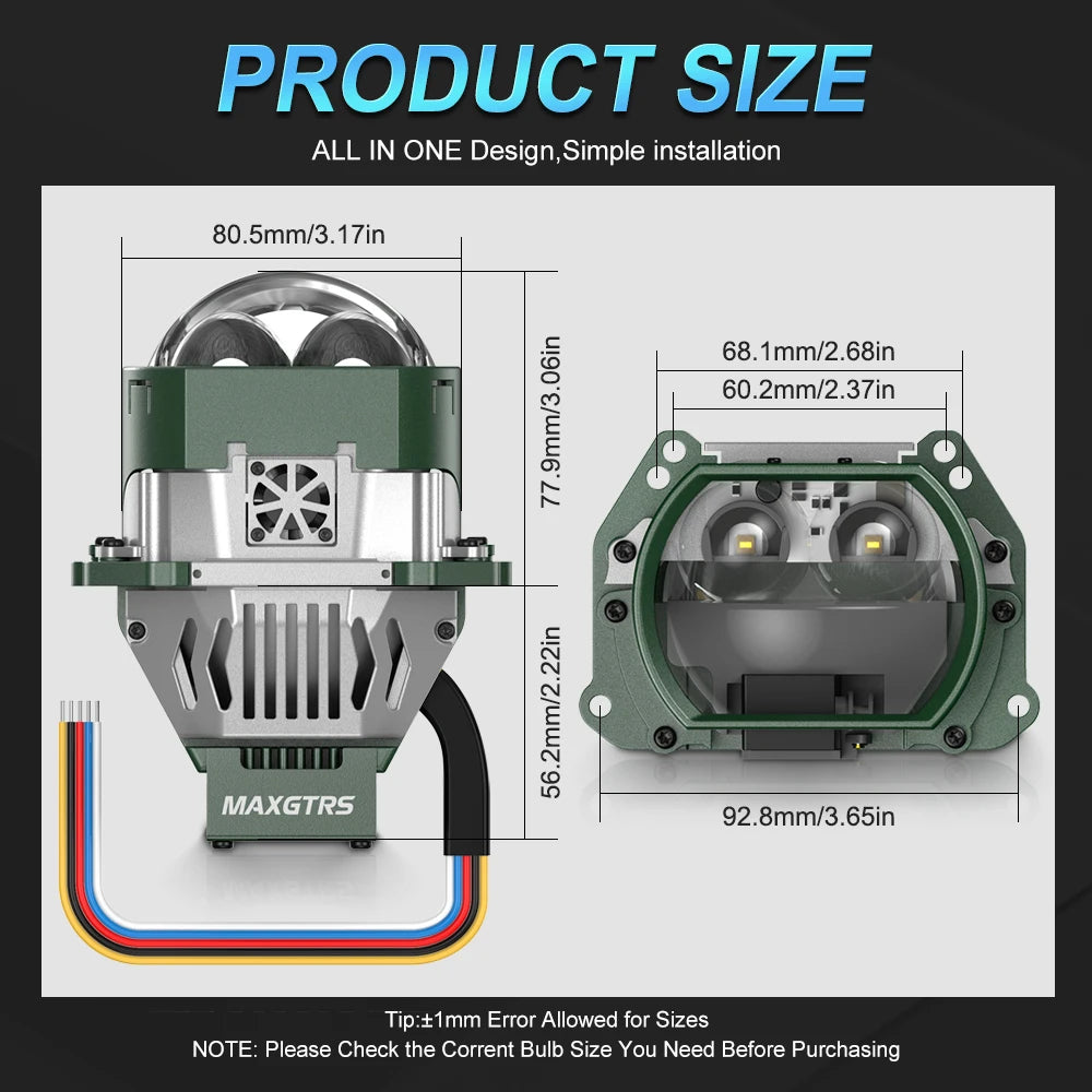 MAXGTRS 3.0 Bi LED Lenses for Headlights Ice Lense Auto LED 