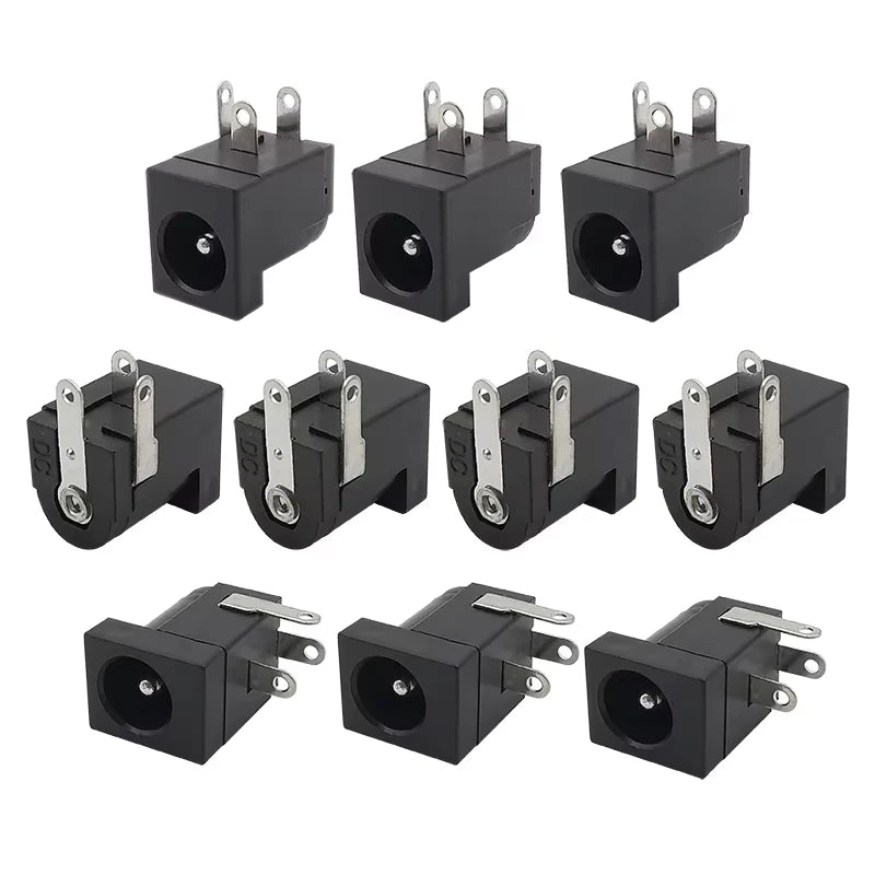 10pcs 5.5x2.1mm 3Pin DC Power Supply Connectors Jack Socket 