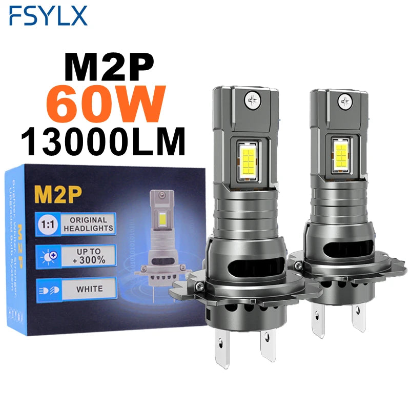 M2P 60W 13000LM Auto LED Headlights Bulb H7 H11 Fog Lamp 900
