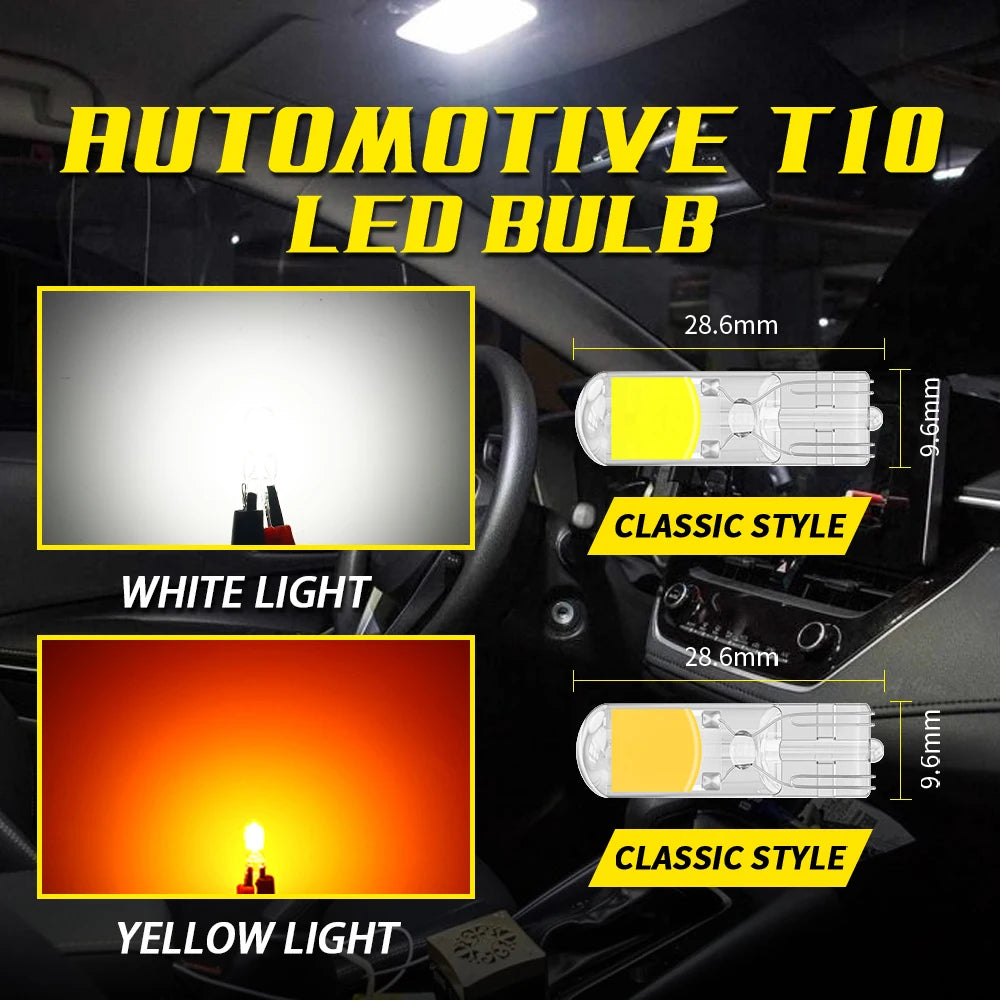 Oprah 2pcs LED T10 W5W Light Sapphire COB Glass Canbus For C