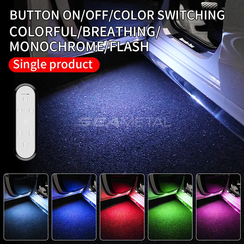 SEAMETAL LED Car Door Opening Warning Atmosphere Light Auto Door Decoration Welcome Decor Ambient Lamp Safety Car Accessories 5V