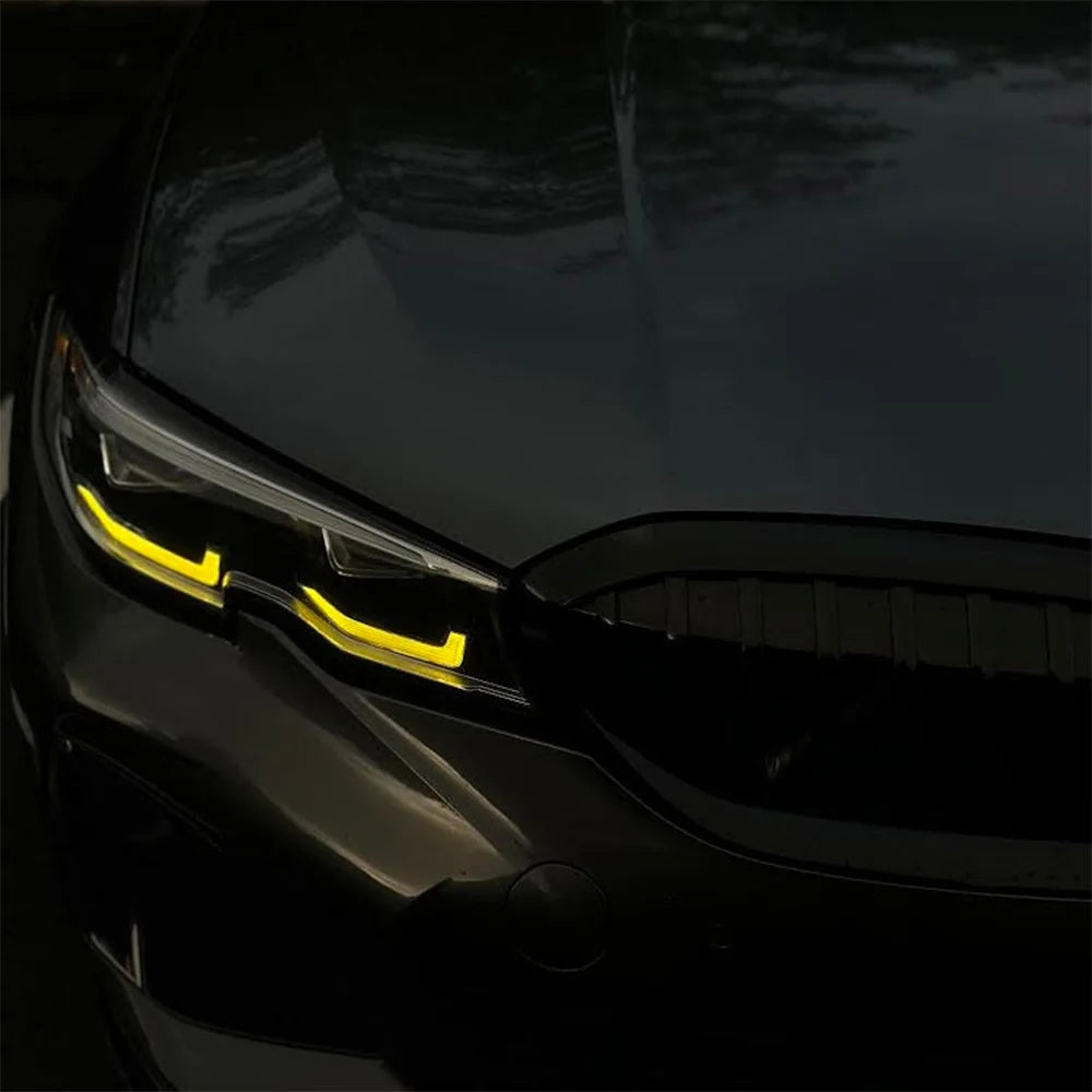 LED Headlight Yellow DRL Set For 2019-2022 BMW G20 G21 318d 320d 320dx 320i 320ix 330d 330dx 330e 330i M340ix