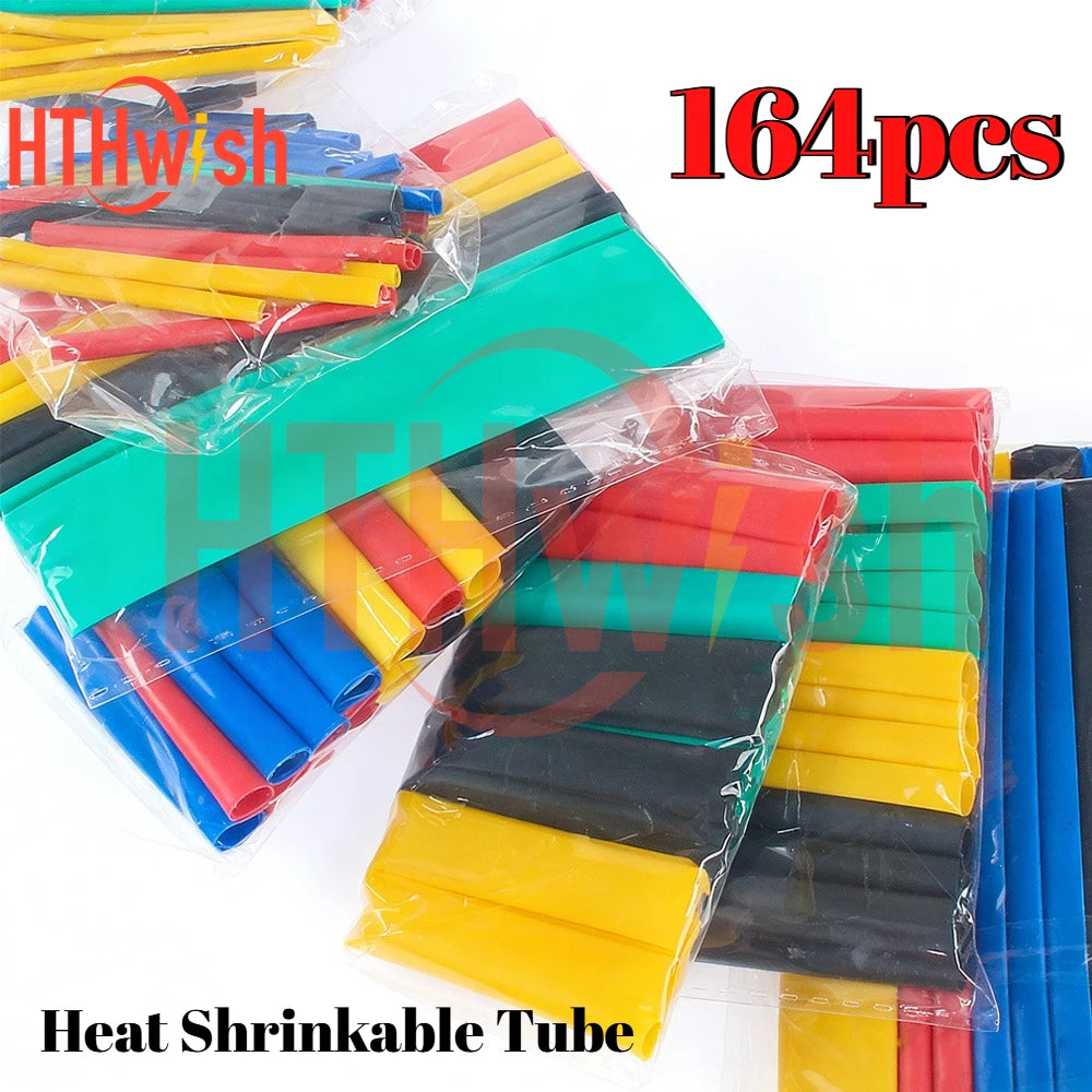 164PCS Colorful Heat Shrink Tubing Kit 2 1 Ratio Insulation 