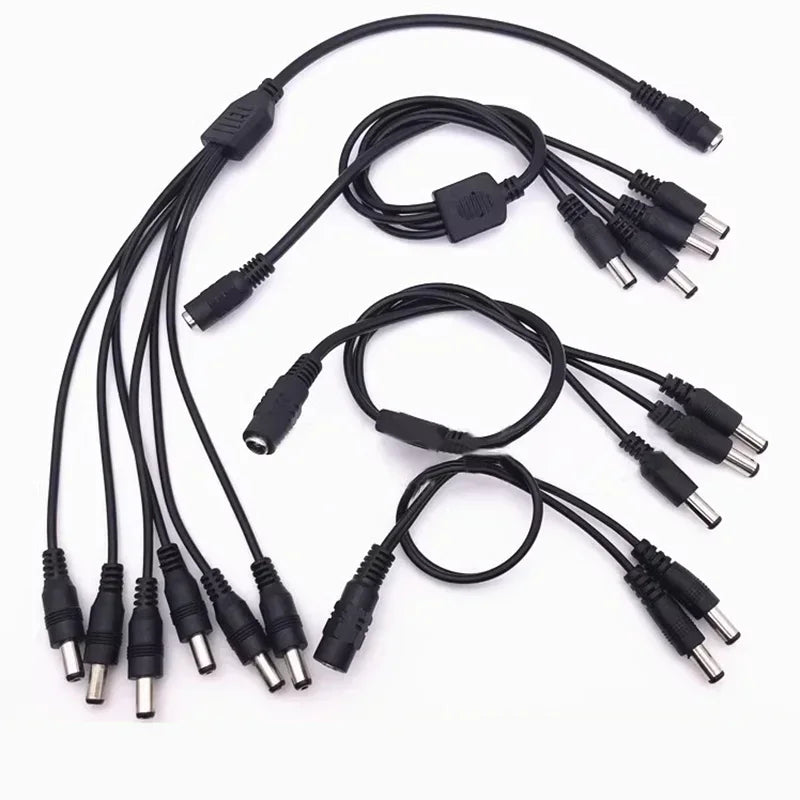 5.5x 2.1mm 1 to 2/3/4/5/6/8 Way DC Power Splitter Cable 5V 1