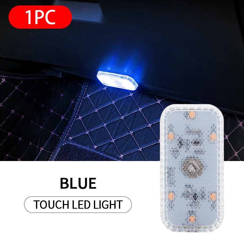 SEAMETAL Touch Sensor LED Lamp 6 LED Ambient Light Car Interior Roof Reading Lamp Wireless USB Rechargeable Atmosphere Lights