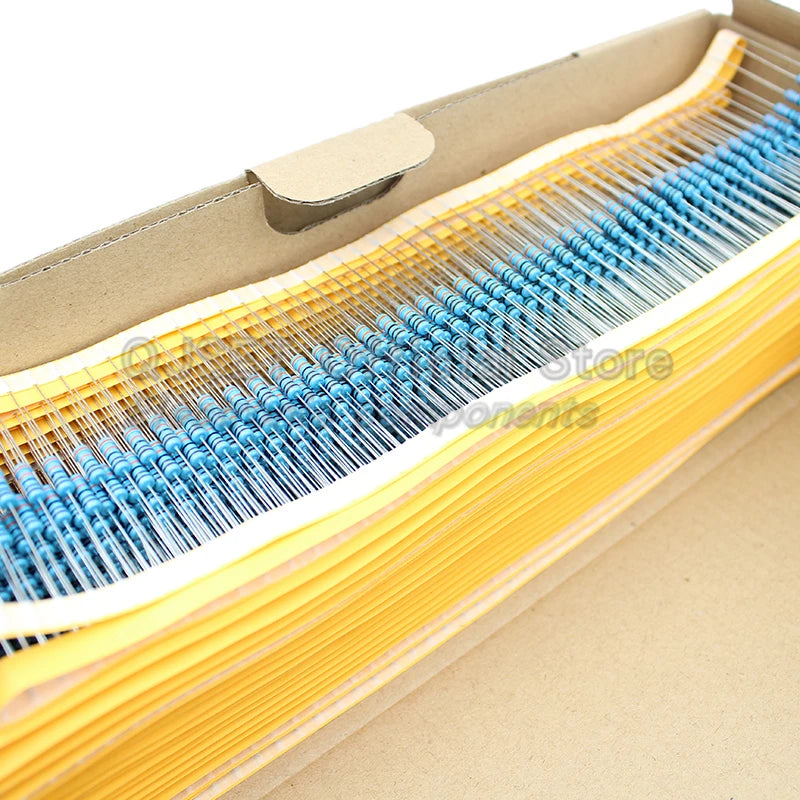 50pcs 1/2W Metal Film Resistors 1% 0.5W 10R 15R 47 100 200 2