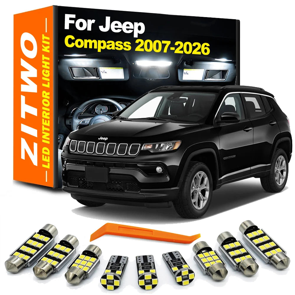 LED Bulb Interior Dome Map Light Kit For Jeep Compass 2007 2
