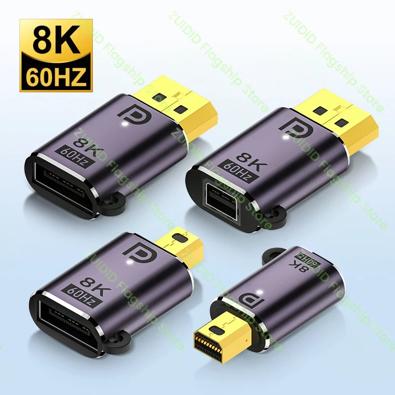 Mini DP to Displayport 1.4 Adapter Converter 8K 60Hz Bi-Dire