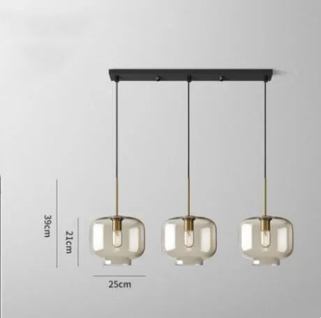 Nordic LED High quality glass pendant light Gold coloured head Various shapes of glassBedroom Living Room Restaurant Corridor