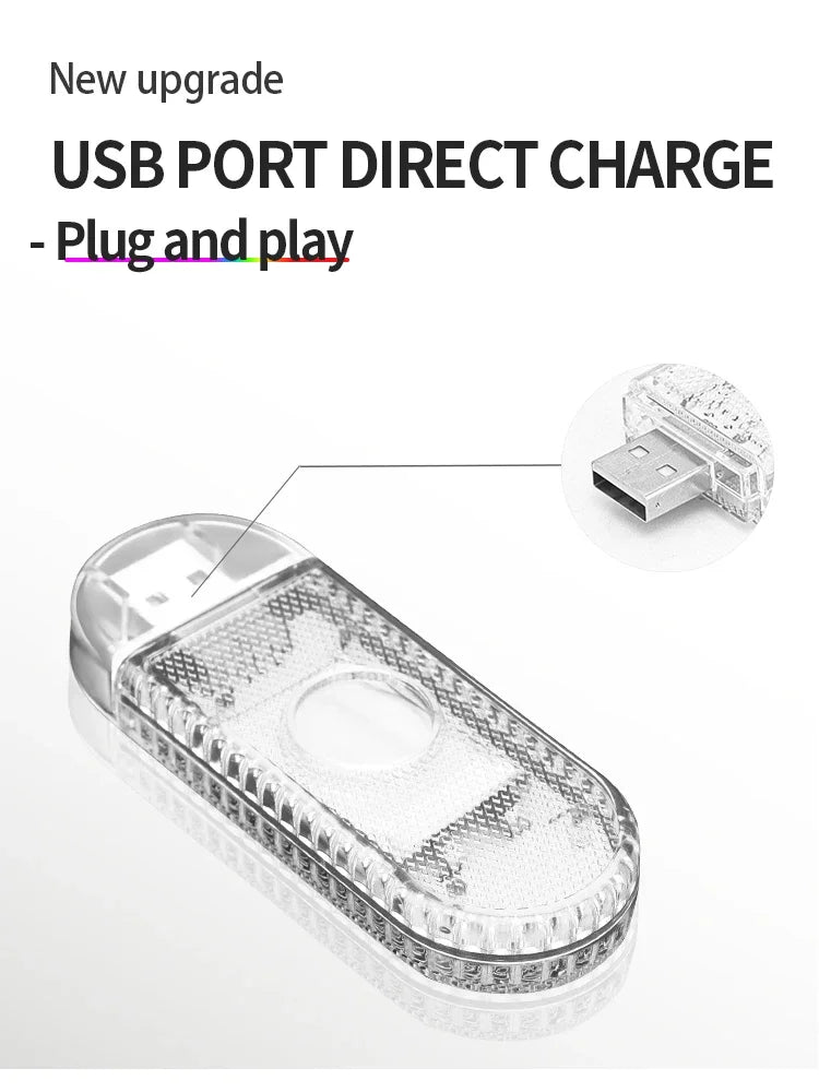 High Brightness LED Touch Light USB Charging Car Interior Li