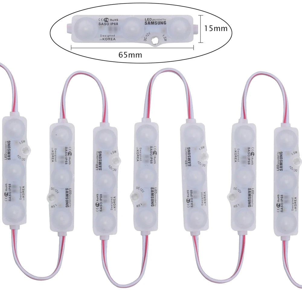 DC12V LED Module Light 3LEDs 1.2W Super Bright Advertising D