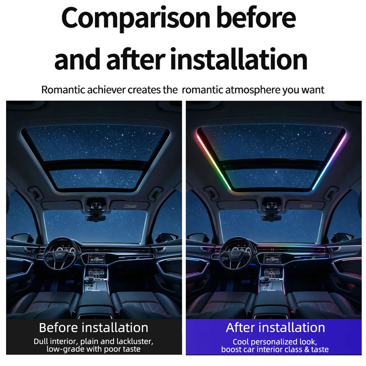 KEVANLY 140cm Symphony APP Control Car Roof Panoramic Skylig