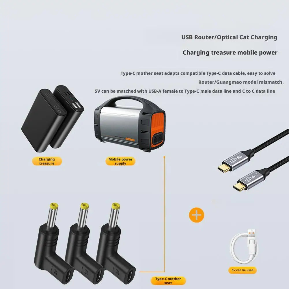 5V Type-C To DC Power Charging Conversion Plug Adapter For P