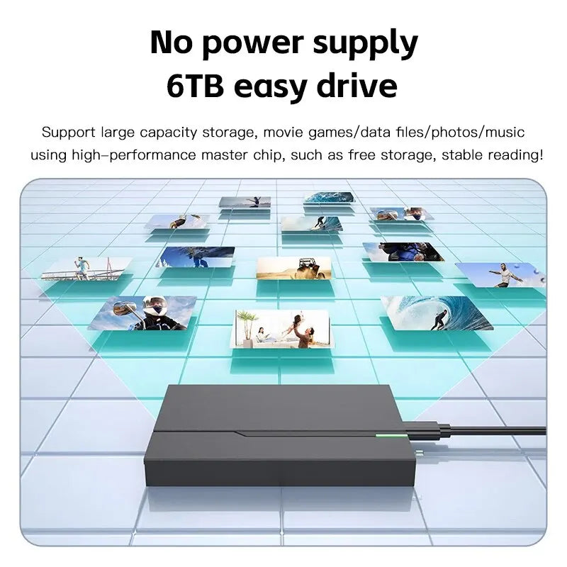 2.5 External Hard Drive Enclosure USB 3.0 Hard Disk Case 6TB