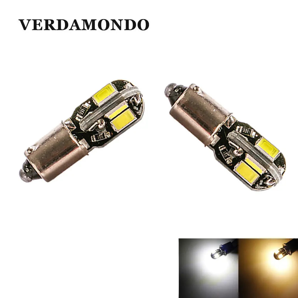 2Pcs BA9S T4W LED 8 SMD 5730 Bulb T2W T3W H5W Interior Car L